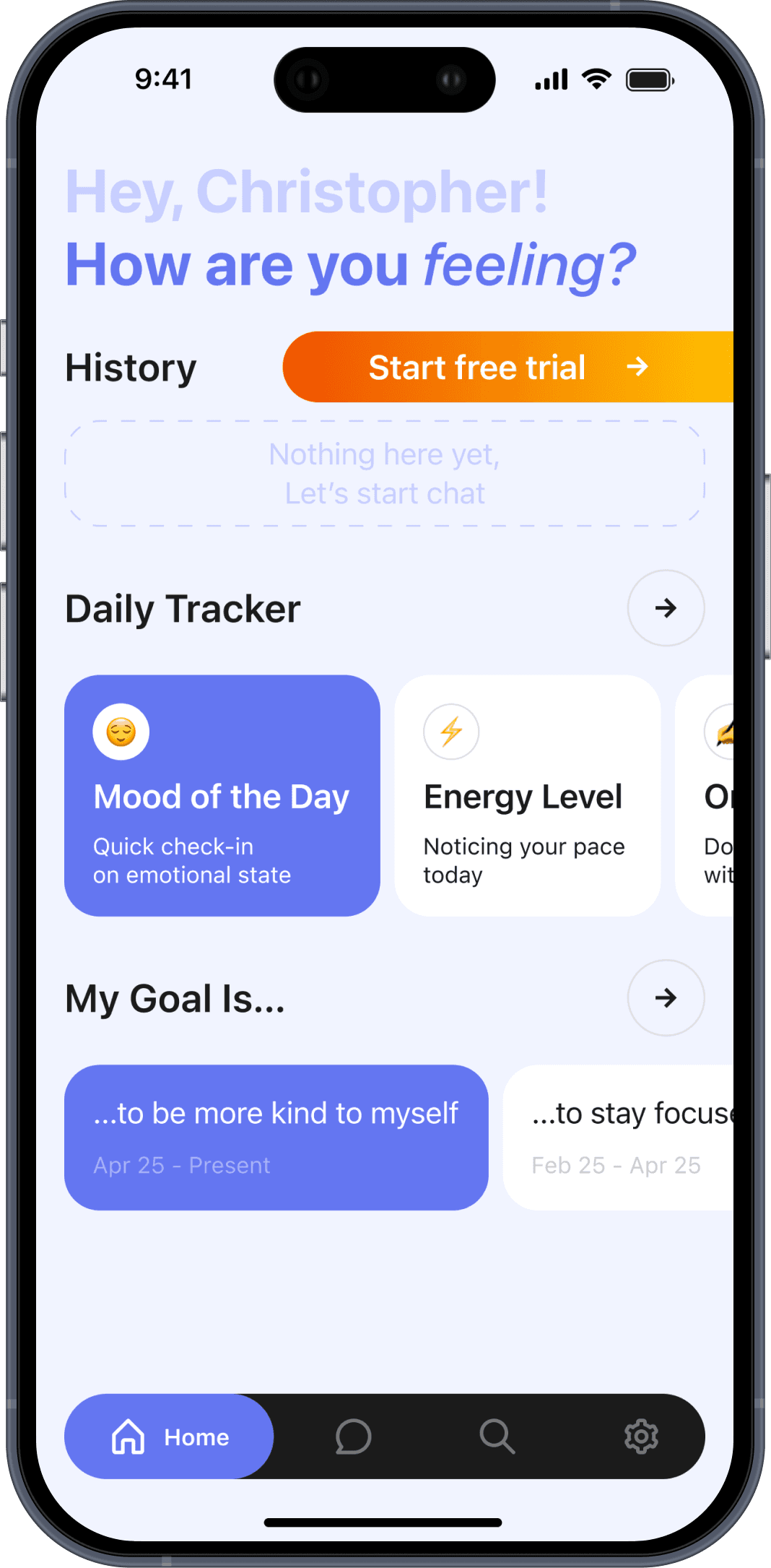 ai psychologist mobile mockup
